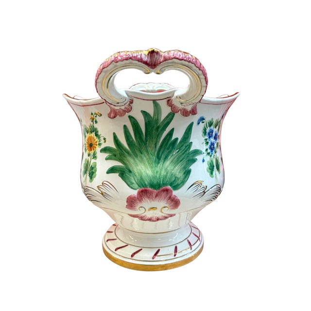1960s Chelsea House British National Trust Collection "Port Royal" Hand-Painted Italian Cachepot, C 1990 For Sale - Image 5 of 9