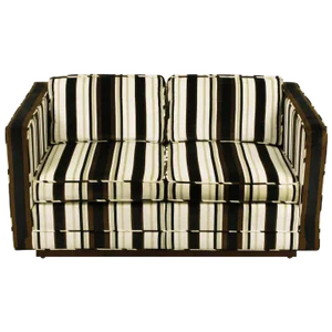 Marden Even Arm Striped Velvet Tuxedo Settee