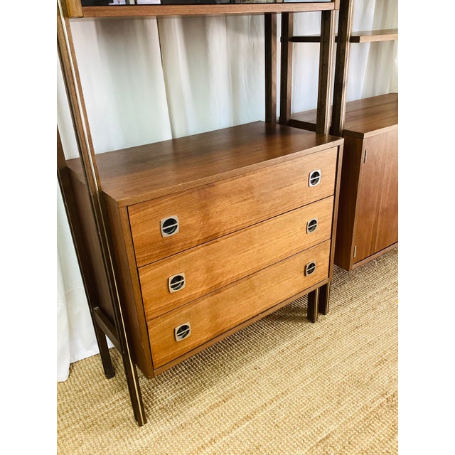 1960s Vintage 1960s Teak Wood Freestanding Modular Shelving Unit Room Divider For Sale - Image 5 of 18