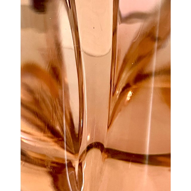 Large 1960's Asymmetrical Green and Gentle Pink Art Glass Vase, Josef Hospodka for Chrisbska For Sale - Image 10 of 12