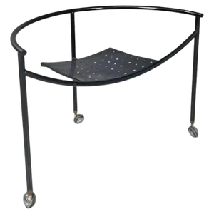 Modern French Black Metal Armchair Dr Sonderbar attributed to Philippe Starck for XO, 1980s