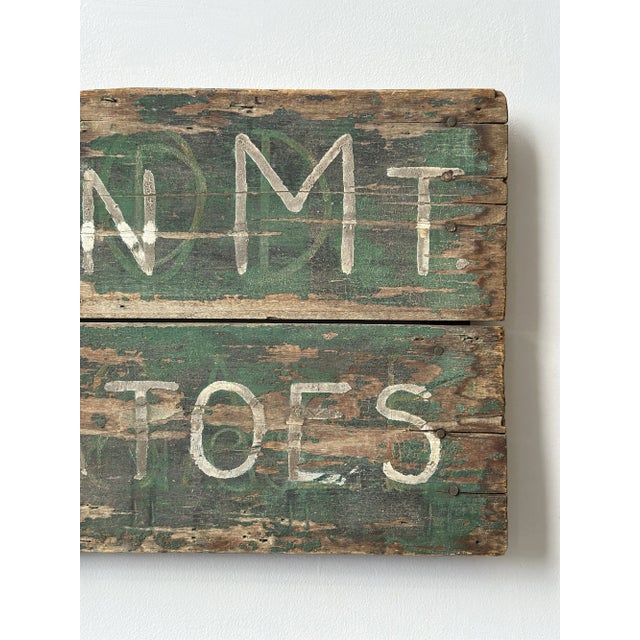 Vintage Green Mt Potatoes Hand Painted Two-Board Sign, Circa 1930s For Sale In New York - Image 6 of 11