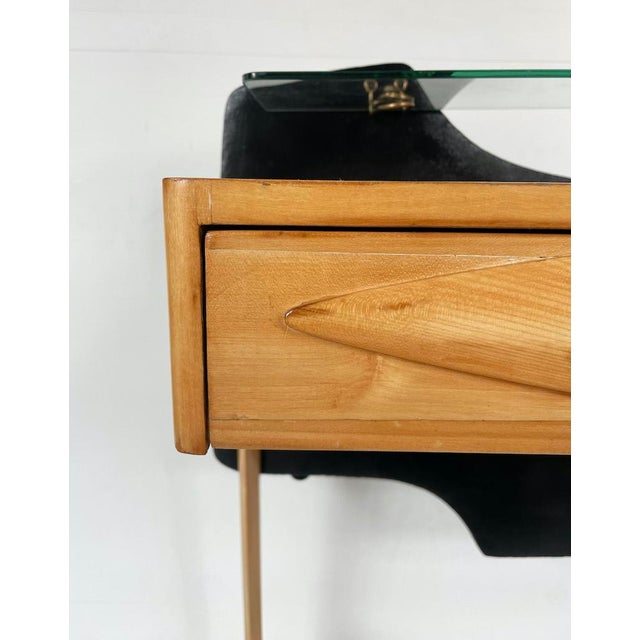 Vintage Brass and Wood Console, 1950s For Sale - Image 6 of 16