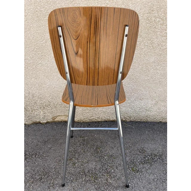 Light Yellow & Brown Formica Dining Table & Chairs Set, 1950s, Set of 5 For Sale - Image 13 of 18