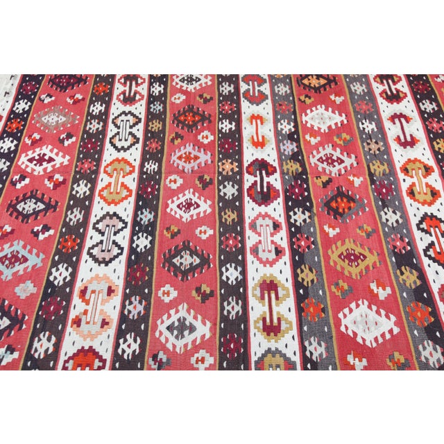 Vintage Turkish Handwoven Kilim Rug -8'6'' X 6' 1'' For Sale - Image 11 of 12