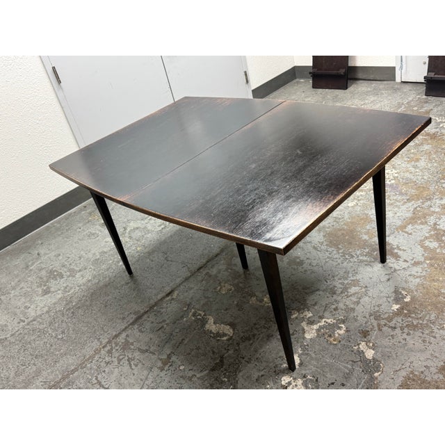 Mid 20th Century Modern Ebonized Walnut Extension Dining Room Table For Sale In San Francisco - Image 6 of 12