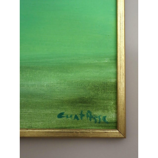 Mid-Century Modern 'Where the Sky Deepens' Swedish Original Abstract Landscape Oil Painting, Framed For Sale - Image 9 of 13
