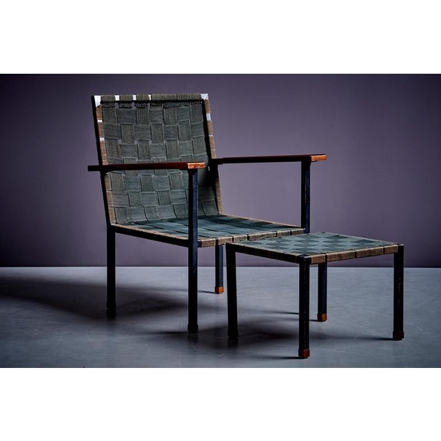 1950s Set of Armchair and Ottoman with Walnut Armrests attributed to Carl Auböck, 1950s For Sale - Image 5 of 18