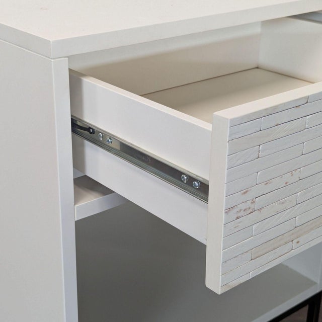 Wood West Elm Wood Tiled Nightstand For Sale - Image 7 of 9