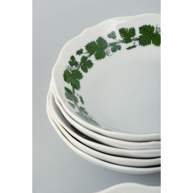 Porcelain Mocha Cups with Saucers in Vine-Leaf Pattern from Meissen, Germany, Set of 12 For Sale - Image 4 of 6