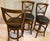 Wood Frontgate Trio of Mahogany Neoclassic Style Barstools Black Leather Swivel Seats For Sale - Image 7 of 12