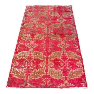 1960s Vintage Hand-Knotted Red Rug For Sale