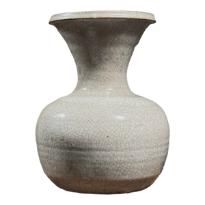 Paul Chaleff (American, B. 1947) - Vintage Crackle Glaze Wood Fired Ceramic Vase, Signed