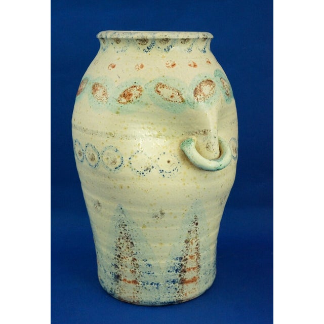 Green Majolica Terracotta Vase with Primitivist Geometric Decoration from Italica Ars, Italy, 1920s For Sale - Image 8 of 18