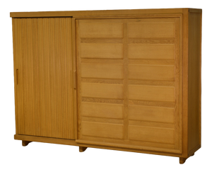Oak Wardrobe by Guillerme and Chambron, 1950s