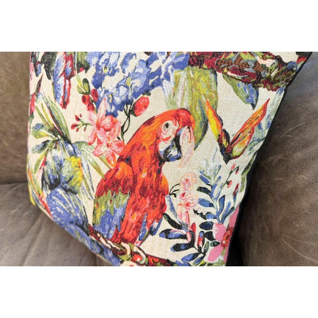 Woven Tropical Jungle Pillow Cover For Sale - Image 15 of 17