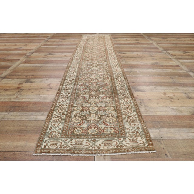 Textile Early 20th Century Antique Persian Malayer Design Runner - 2′6″ × 12′11″ For Sale - Image 7 of 10