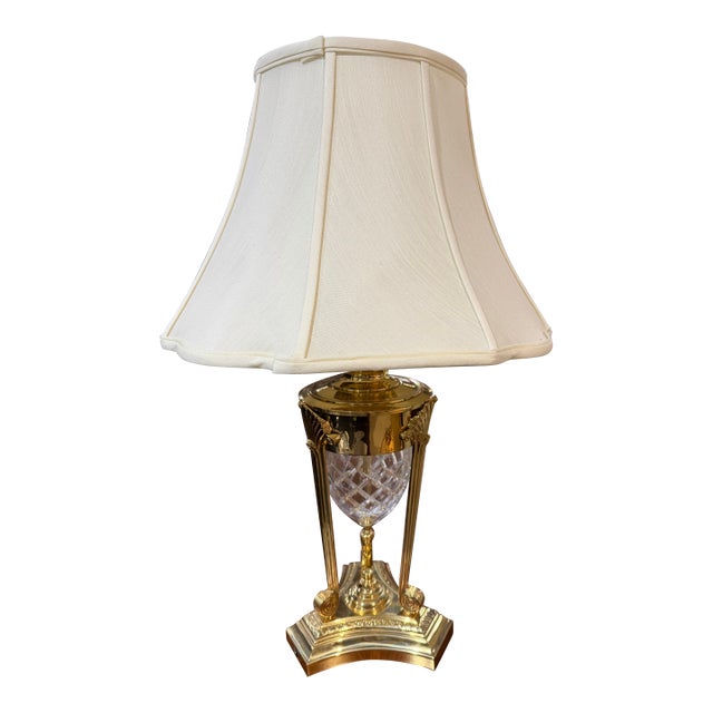 Contemporary Neo Classic Style Gold Table Lamp For Sale