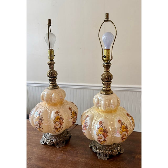 Mid 20th Century Carl Falkestein Bubble Regency Beaded Lamps - a Pair For Sale - Image 12 of 12