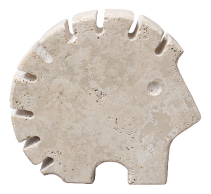 Vintage Italian Travertine Porcupine Table Sculpture by Mannelli Bros, 1970s