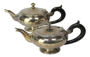 Silver-Plated Metal Teapots from Christofle, Set of 2