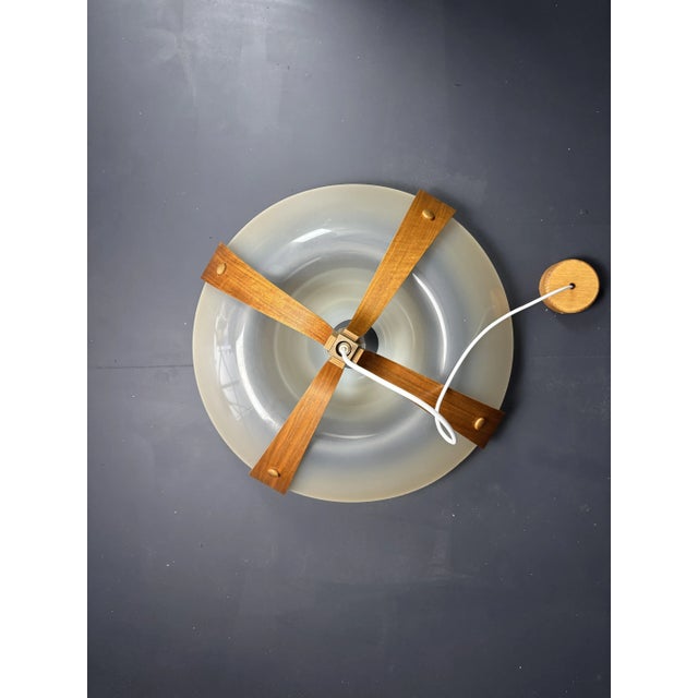 Mid-Century Space Age Layered Walnut Model 328 Pendants from Temde, 1960s, Set of 2 For Sale - Image 18 of 18