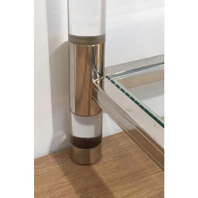 Large Lucite and Chrome 2 Tiers Coffee Table, French, circa 1970 For Sale - Image 11 of 13