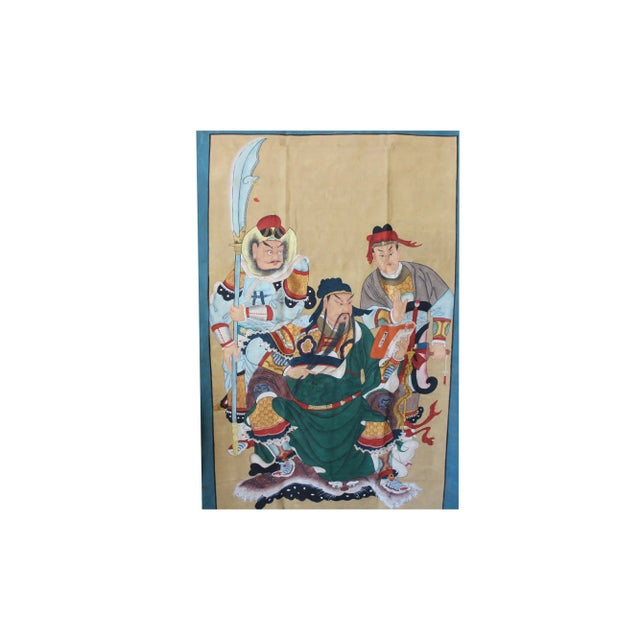 The Chinese Canvas Color Ink Oath of Peach Garden Painting Art portrays a significant moment in Chinese history and...