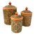 Vintage Italian Ceramic Ornate Floral Canisters, Set of 3 For Sale