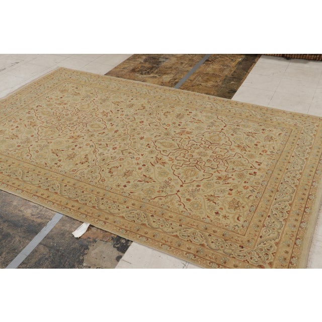 Rug & Kilim Rug & Kilim’s Tabriz Style Rug in Cream and Red With Floral Patterns For Sale - Image 4 of 9