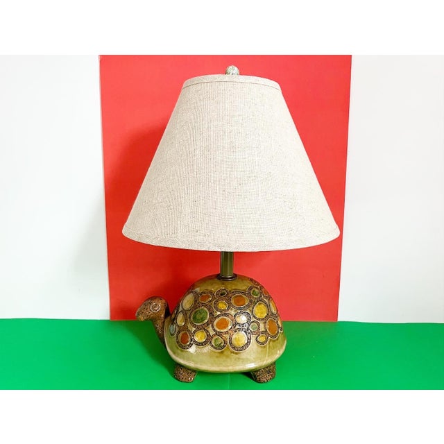 1960s Italian Turtle Lamp & Shade Chairish