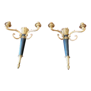 Vintage Mid-Century Hollywood Quiver Sconces - a Pair