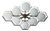 21st Century Hive Bronze Glossy White Murano Flush Mount by Fabio LTD For Sale
