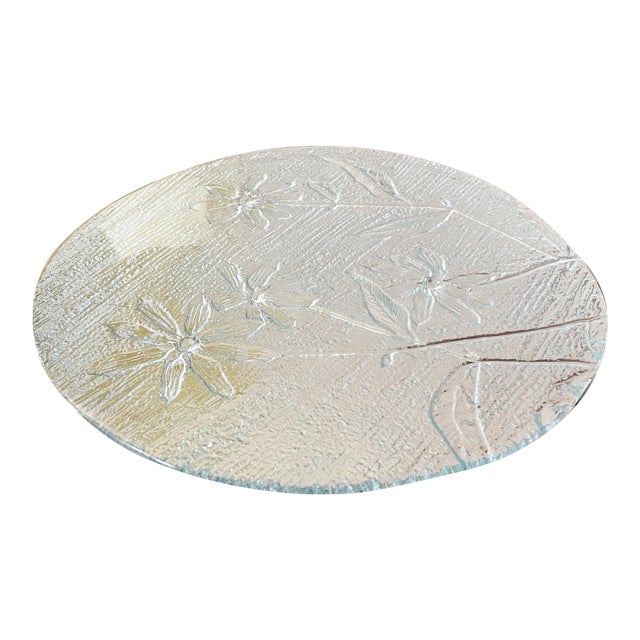 Vintage 1976 Blenko Daisy Flower Platter For Sale