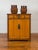 Brown Chinese Antique Elm Two-Toned Cabinet with Cut Bronze Hardware and Yellow Patina For Sale - Image 8 of 13