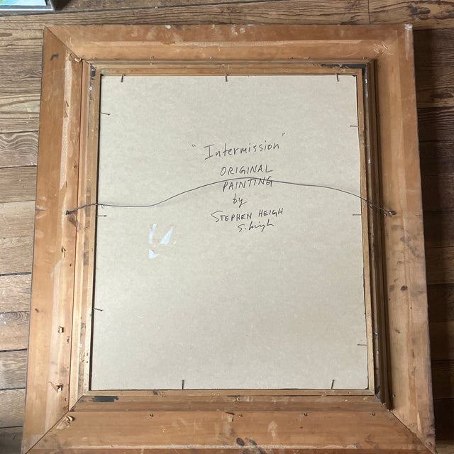 Contemporary Original Stephen Heigh Abstract Painting “Intermission” Chunky Ornate Vintage Frame For Sale - Image 4 of 5
