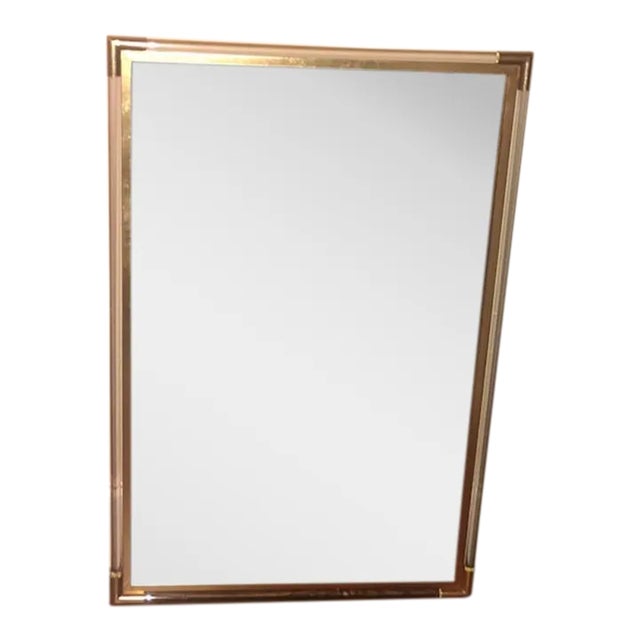 Modern Acrylic and Gold Wall/Vanity Mirror For Sale