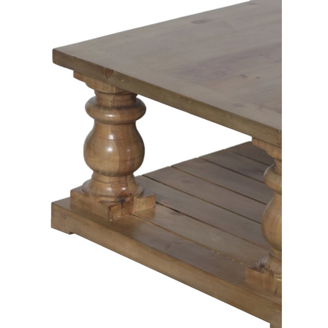 Wood Rustic Square Coffee Table For Sale - Image 7 of 7