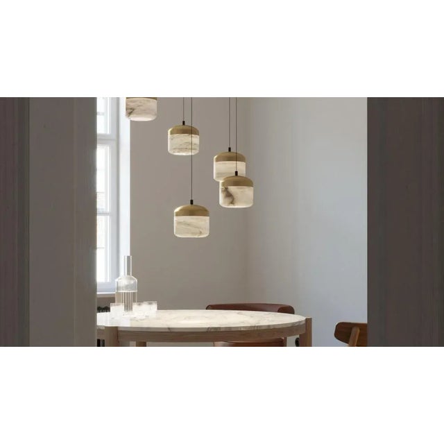 Copper 3 Pendant Lamp by United Alabaster For Sale - Image 4 of 9