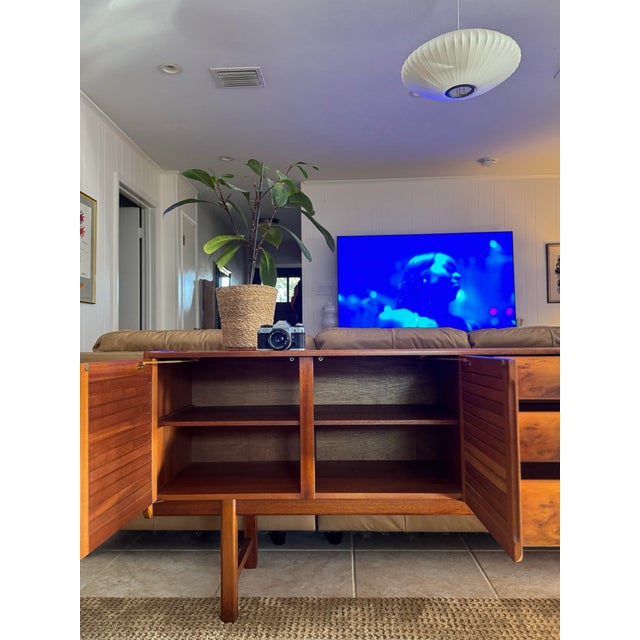 Brown A Rare Scottish “Shetland”sideboard by a.h. McIntosh, Circa 1960s. Featuring Burl Drawers For Sale - Image 8 of 12