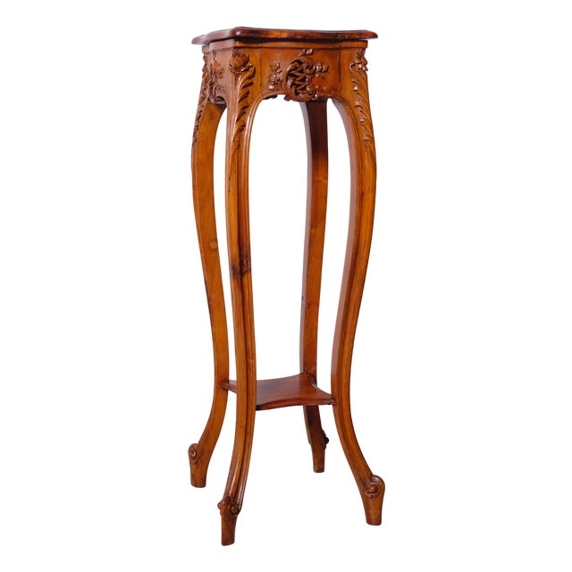 French Louis XV Style Walnut Pedestal, 1930s For Sale