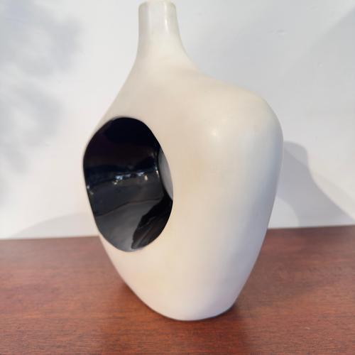 Vintage Italian White and Black Ceramic Vase with Organic Abstract, 1980s For Sale - Image 18 of 18