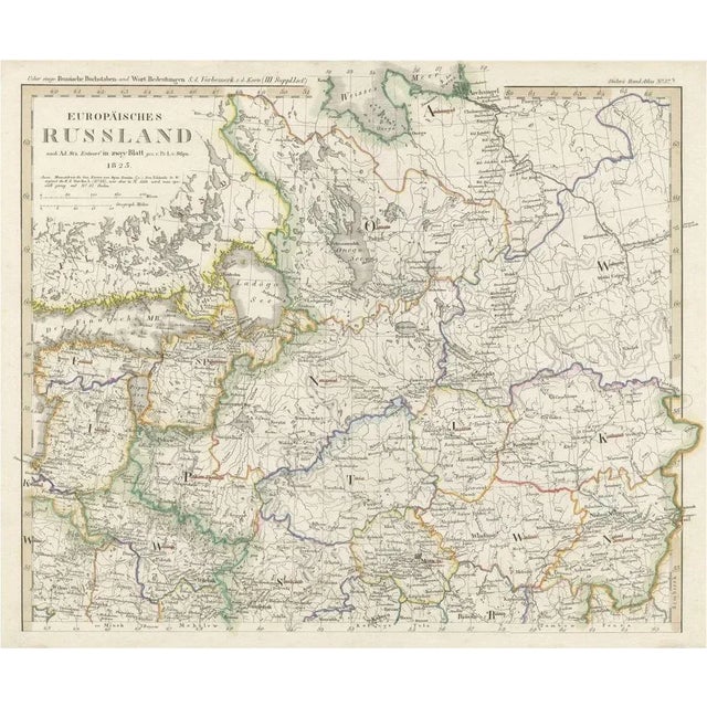 Antique Map of Russia in Europe on Two Sheets, 1825 For Sale - Image 6 of 6