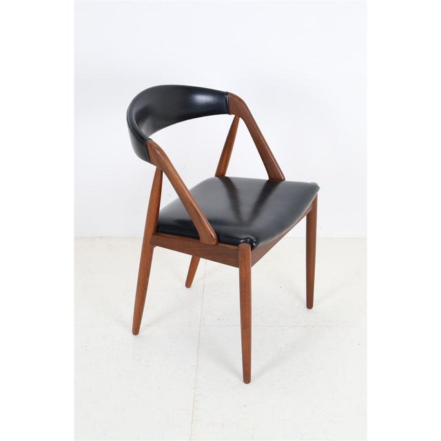 1970s Danish 31 Teak Chair with Skai Upholstery by Kai Kristiansen for Schou Andersen Møbelfabrik, 1960s For Sale - Image 5 of 13