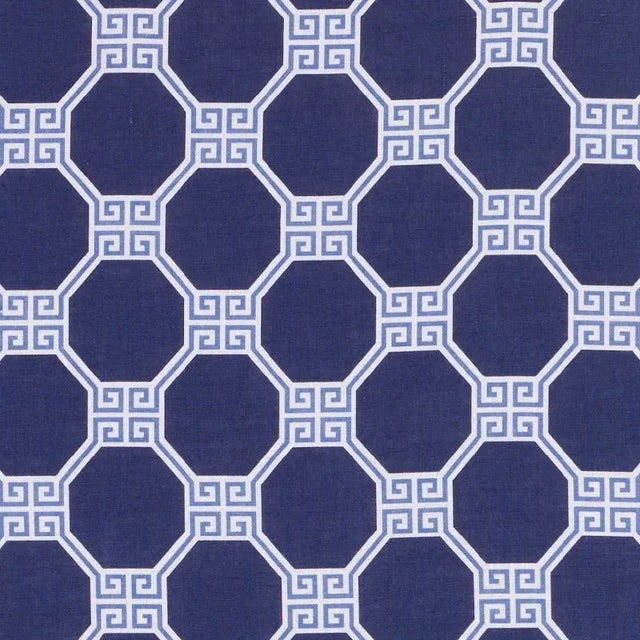 Sample - Schumacher Octavia Fabric in Blue For Sale