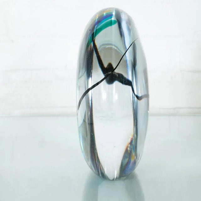Transparent Vintage Colorful Sommerso Murano Glass Sculpture For Sale - Image 8 of 10