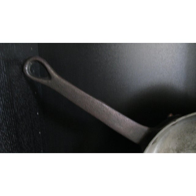 Metal Vintage French Hammered Copper Sauce Pot With Iron Handle For Sale - Image 7 of 10