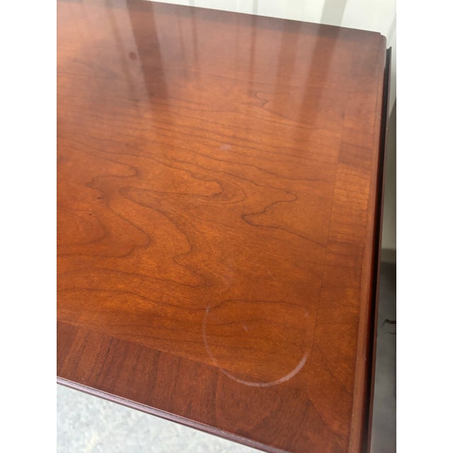 Bombay Company Mahogany Drop-Leaf One-Drawer Side Tables | Federal Style End Tables, a Pair For Sale - Image 12 of 12