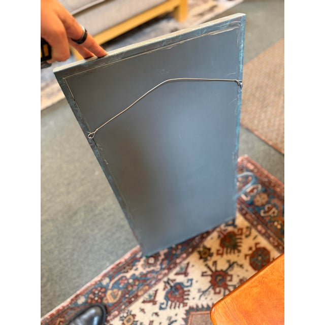 Metal Postmodern Patinated Abstract Wave Wall Mirror For Sale - Image 7 of 11