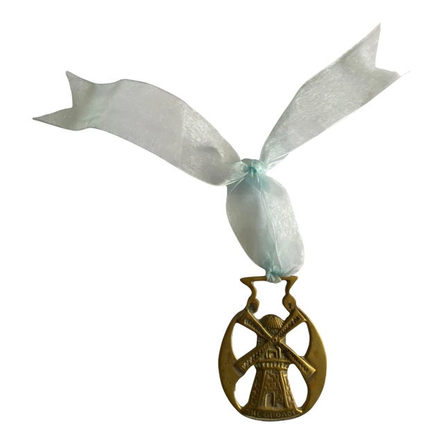 Vintage English Brass Ornament - Windmill For Sale
